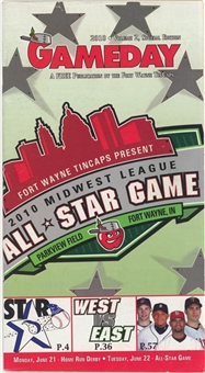 2010 Midwest League All-Stars Multi Signed All-Star Game Program with 33 Signatures Including Mike Trout, Tyler Skaggs, and Jean Sergura (JSA)